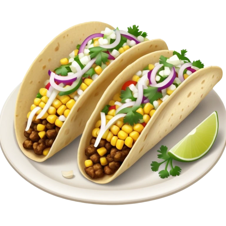 street tacos with diced white onions and cilantro only emoji