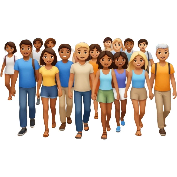 street with many people emoji