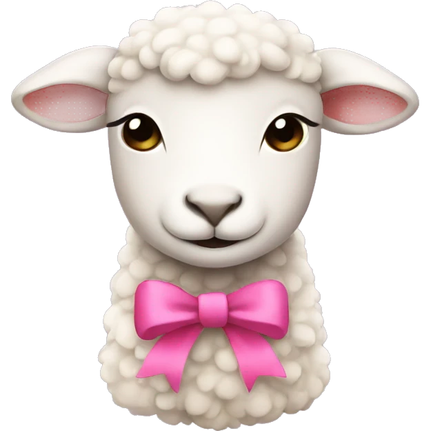 Lamb with a pink bow emoji