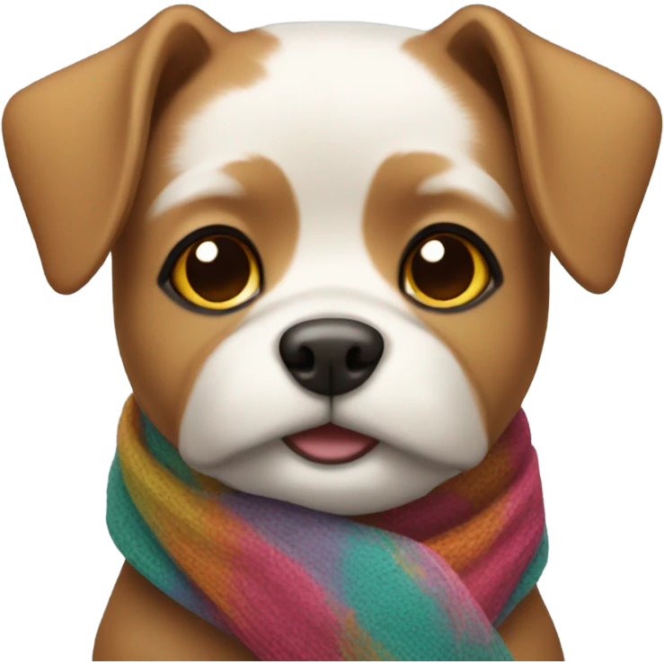 Little dog wearing a scarf emoji