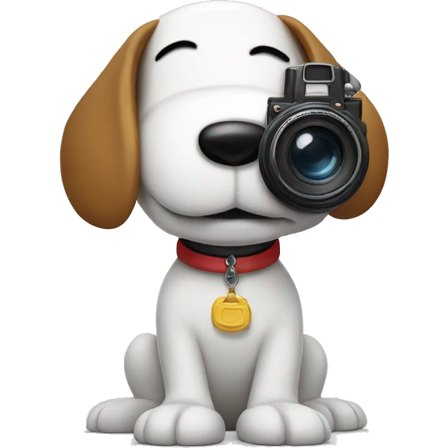 Snoopy with camera  emoji