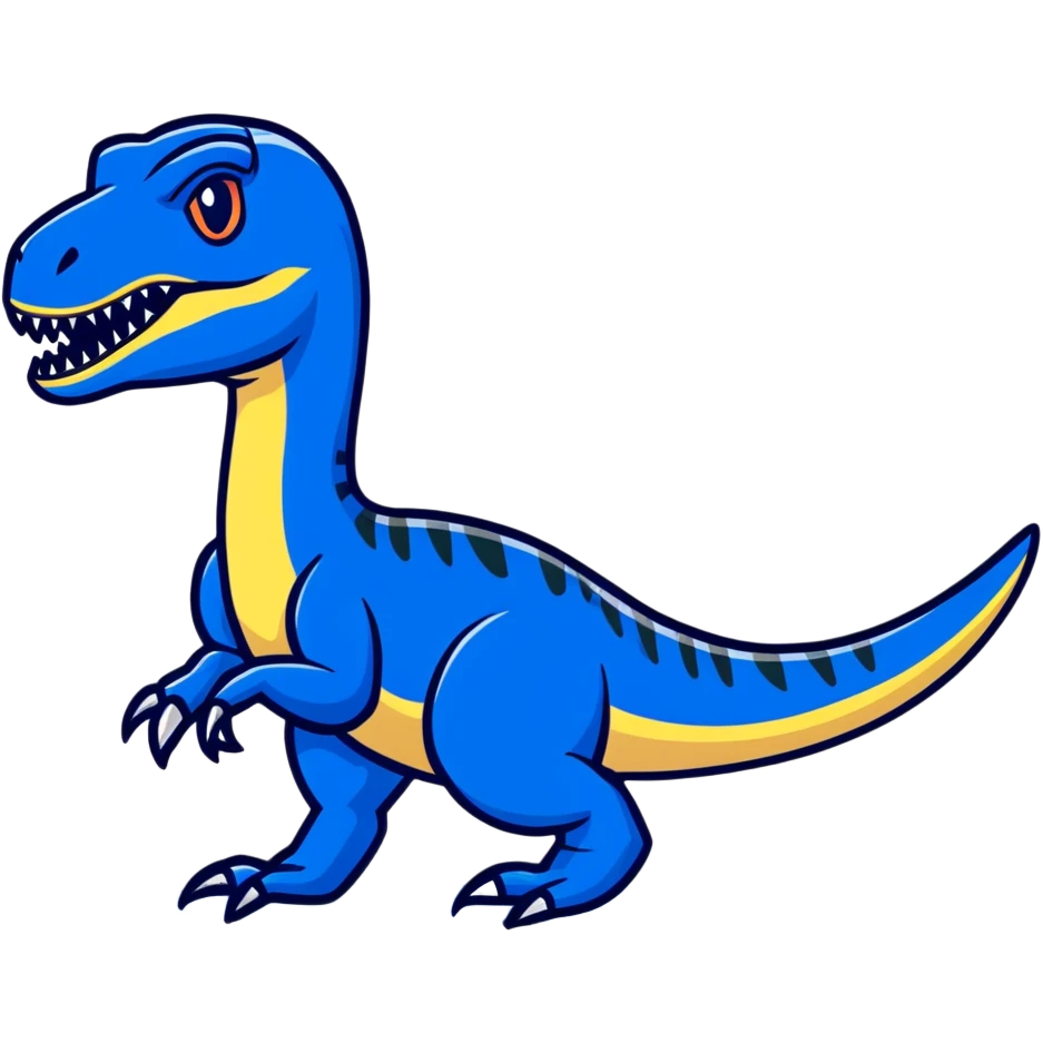 Velociraptor with a blue stripe emoji