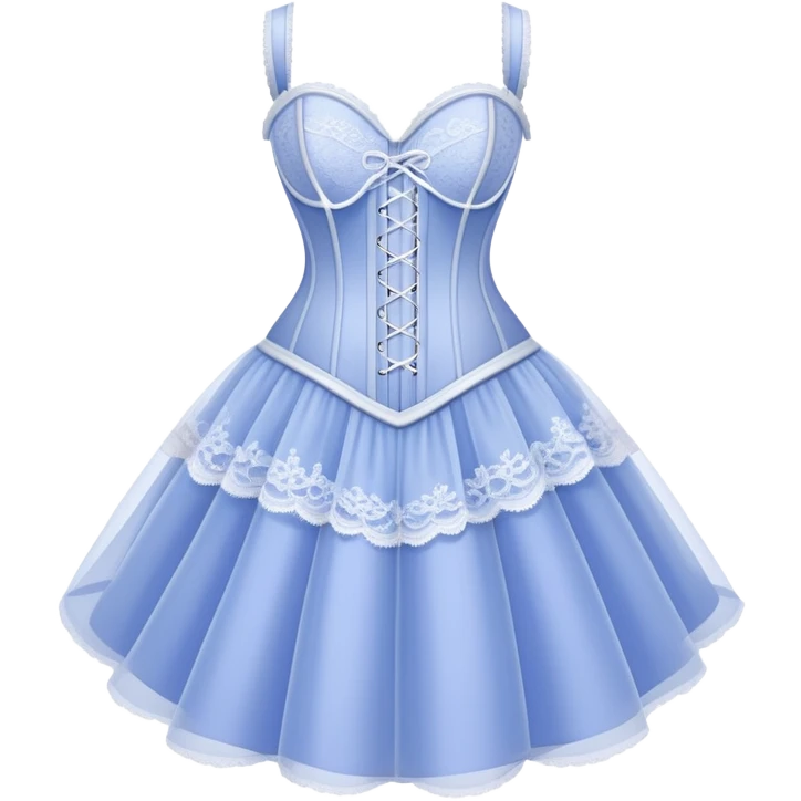 periwinkle and white corset dress, ultra-feminine, lace and tulle emoji
