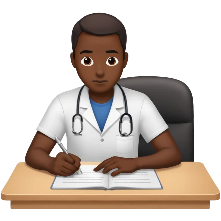 black man taking an exam emoji