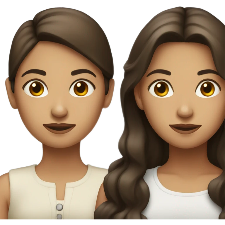 brunette sisters emoji