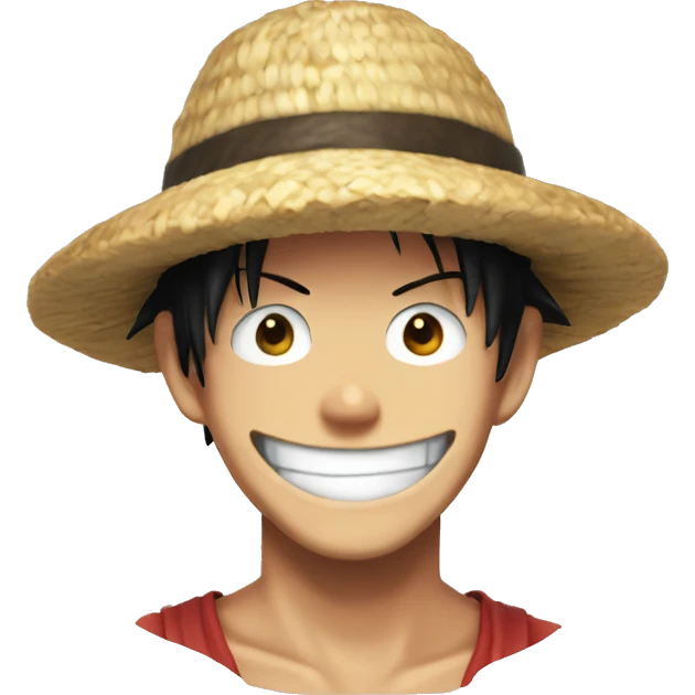Luffy smiling with strawhat emoji