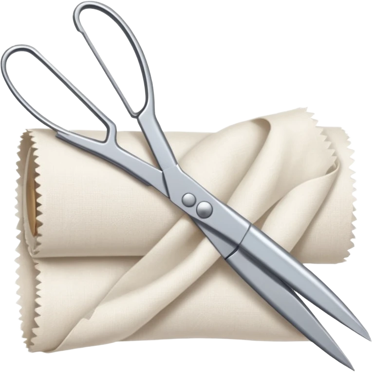 rolled fabric with scissors emoji