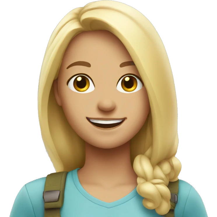 smiling blonde Girl outdoors emoji