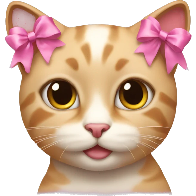 Cat with pink bows  emoji