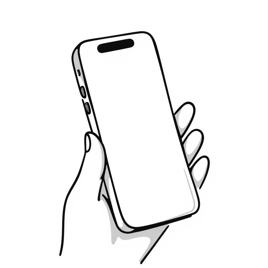 hand-drawn iPhone 15 Pro with action button and camera bump emoji
