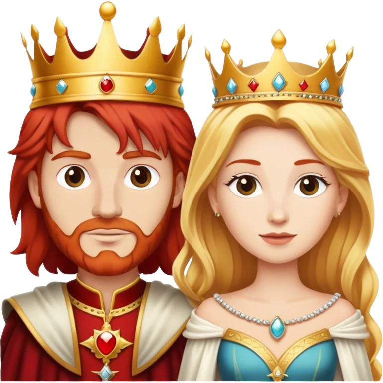 Red hair king blonde queen emoji
