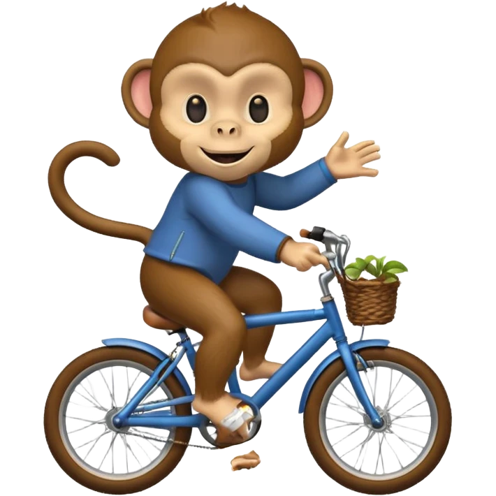 monkey pretending to ride bike but bike emoji