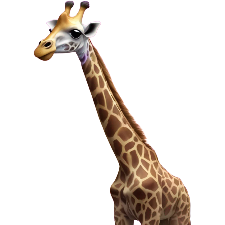 Giraffe eating Purple cloud as tree leaves  emoji