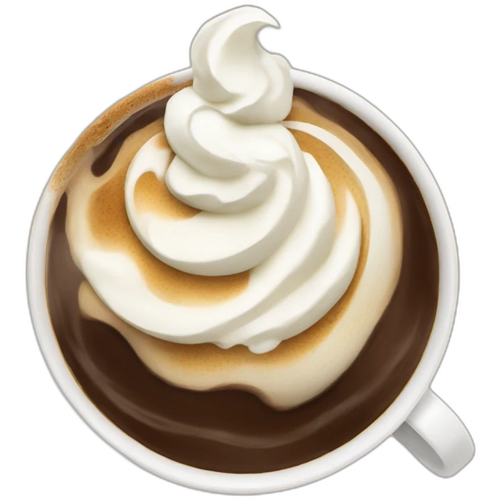 Coffee with whipped cream emoji