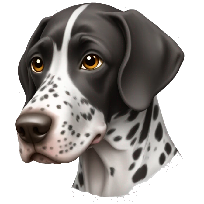 german short haired pointer black and white with expressions emoji
