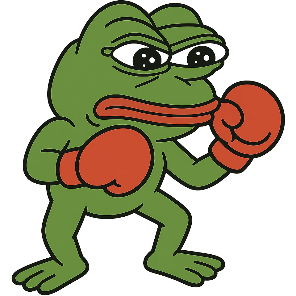 create a pepe boxing, white background emoji