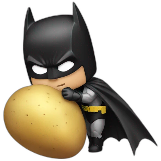 Batman kissing a potato emoji