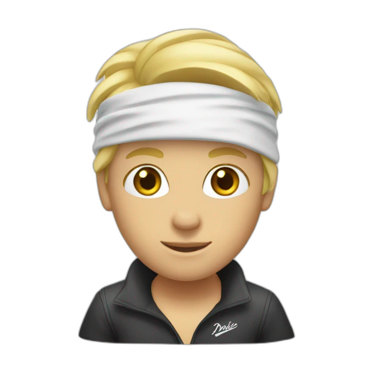 blond surfeur with white bandanna emoji
