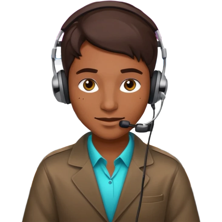 sinister looking phone scammer in sketchy call center from pakistan with smirk and brown skin emoji