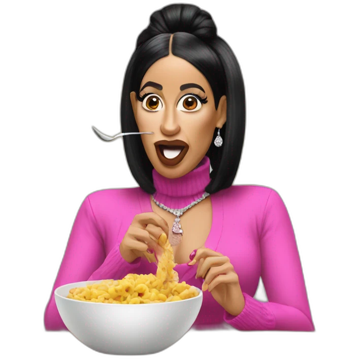 Cardi b eating emoji