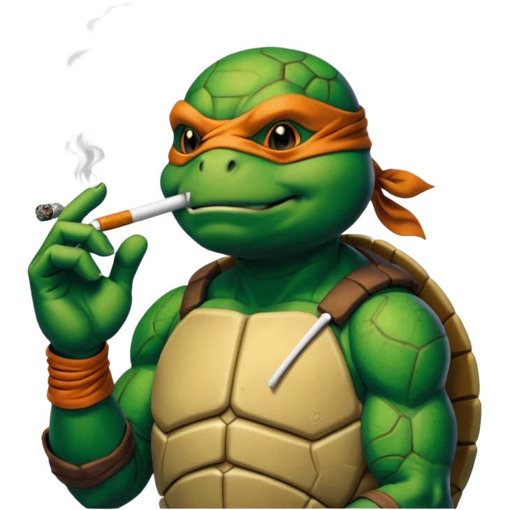 Ninja turtle smoking  emoji
