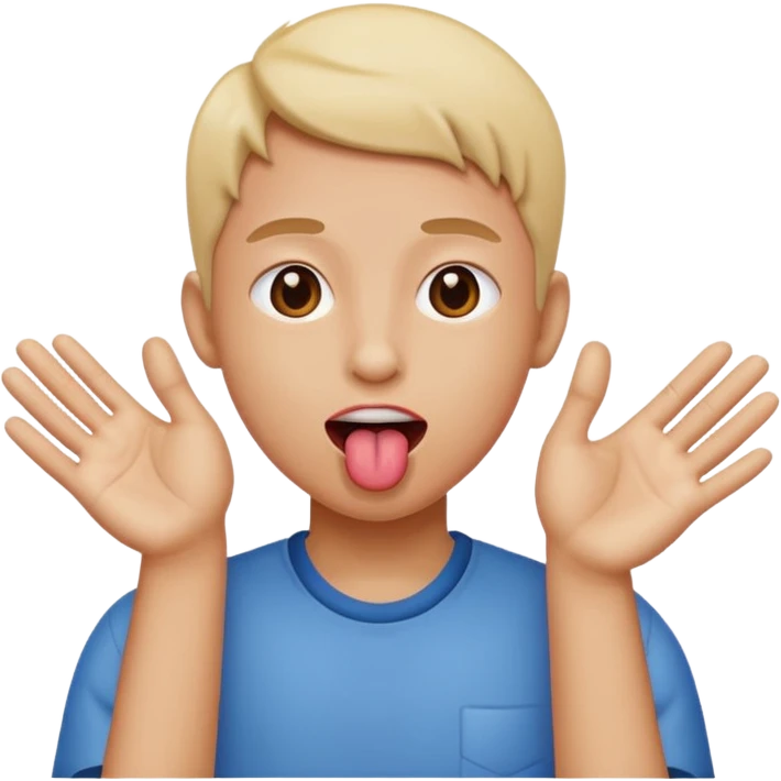 tongue out with hands to the side emoji