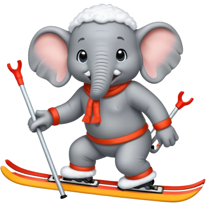 skiing elephant emoji