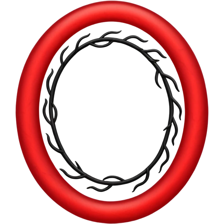Red glowing oval with black thick vines around it  emoji
