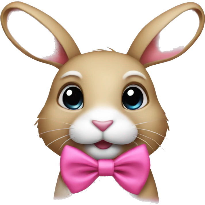 A rabbit whit a pink bow  emoji