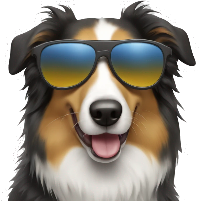 Collie dog with sunglasses emoji