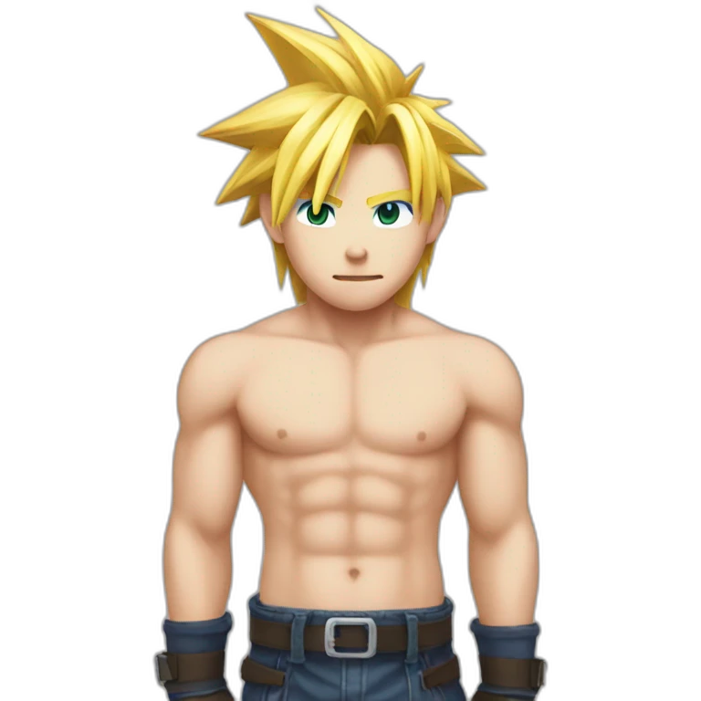 shirtless Cloud Strife emoji