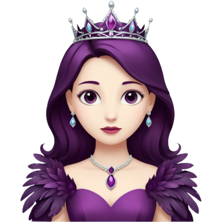  Princess – feather brooch + plum gown,Shadow Princesses. emoji
