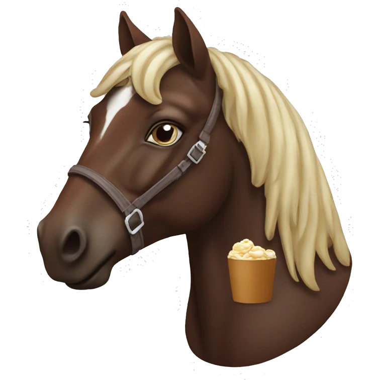 horse eating chocolate emoji