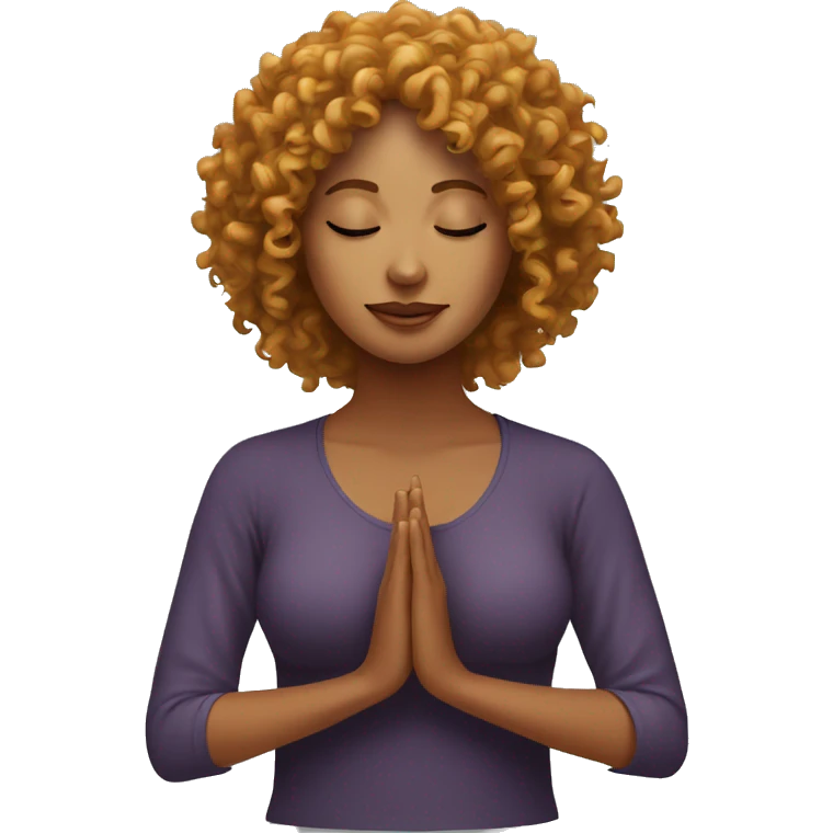 Meditation curly women  emoji