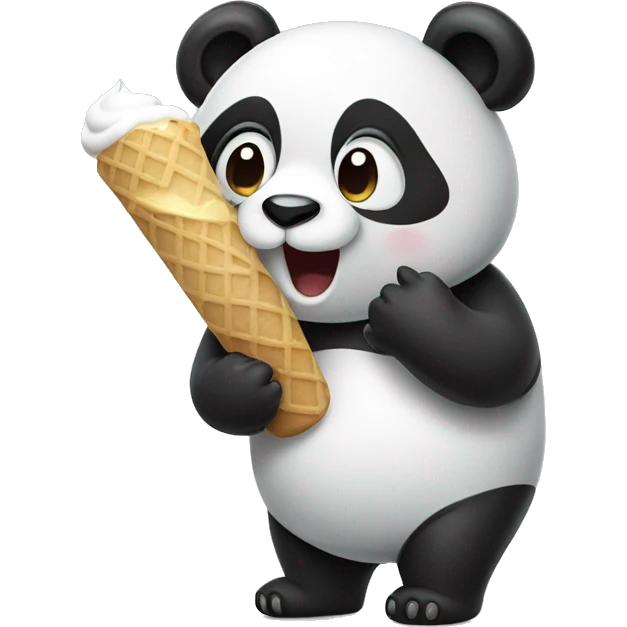 Panda eating ice cream emoji