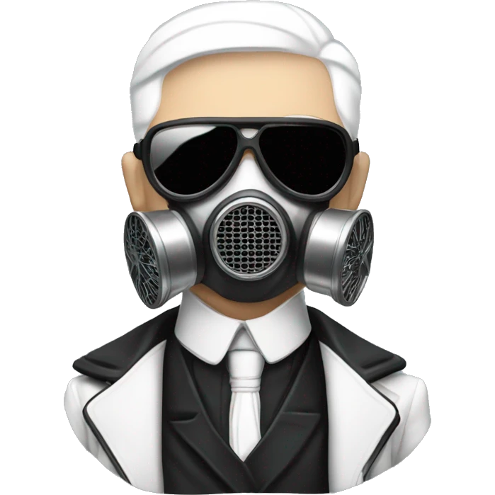 Karl Lagerfeld with gas mask emoji