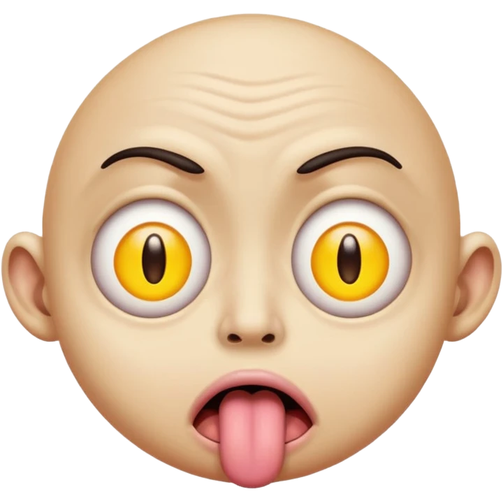 ugly pleading with eyes yellow emoticon🥺👀 emoji with tongue out emoji