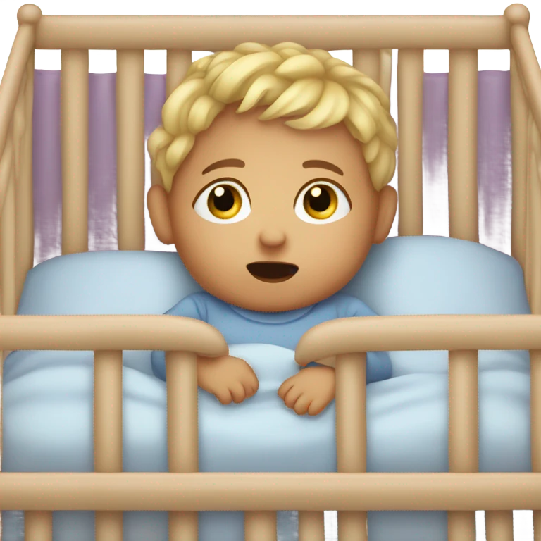 Baby awake in crib emoji