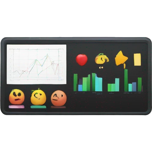 coputer screen with charts emoji