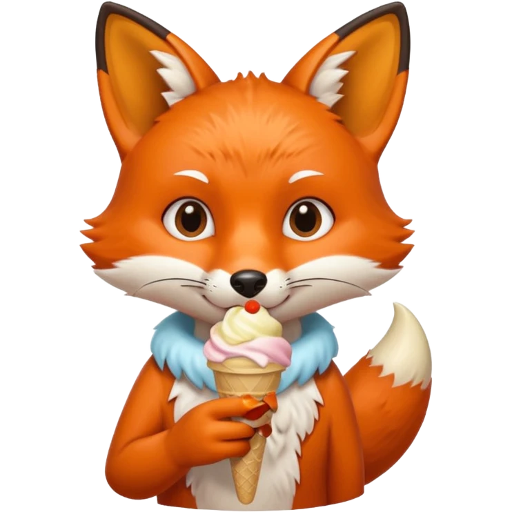 dondurma yiyen tilki emoji