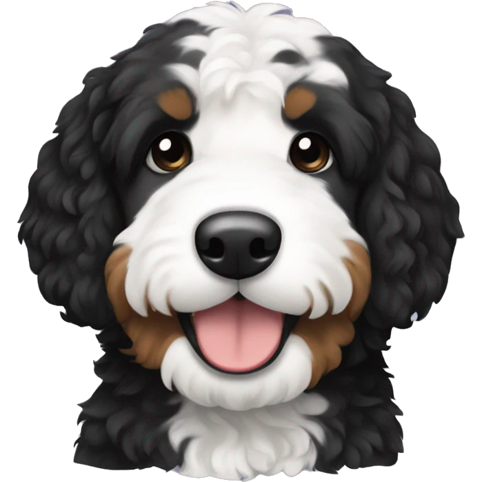 white and black bernedoodle emoji