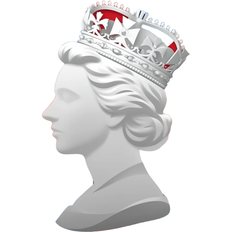 British postage stamp with Union Jack with royal silhouette emoji