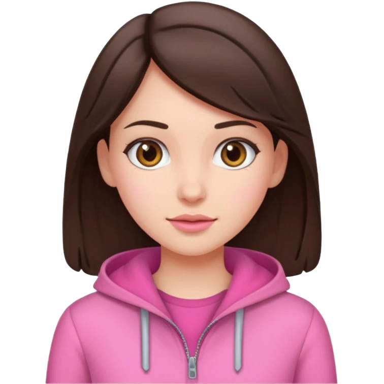 Brunette girl in pink emoji