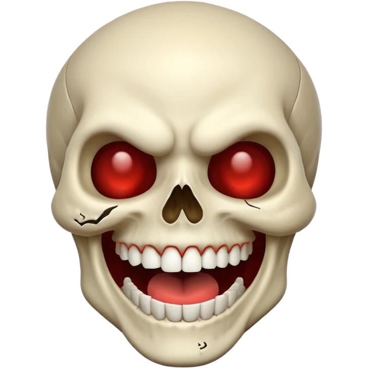 A skull laughing like a demon emoji