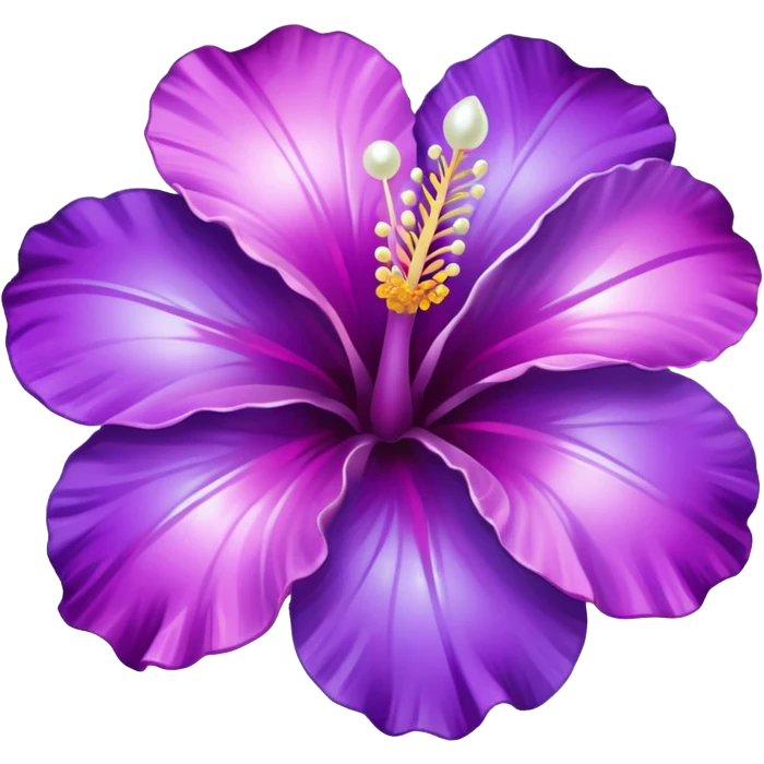 Gradient purple hibiscus with pearl emoji