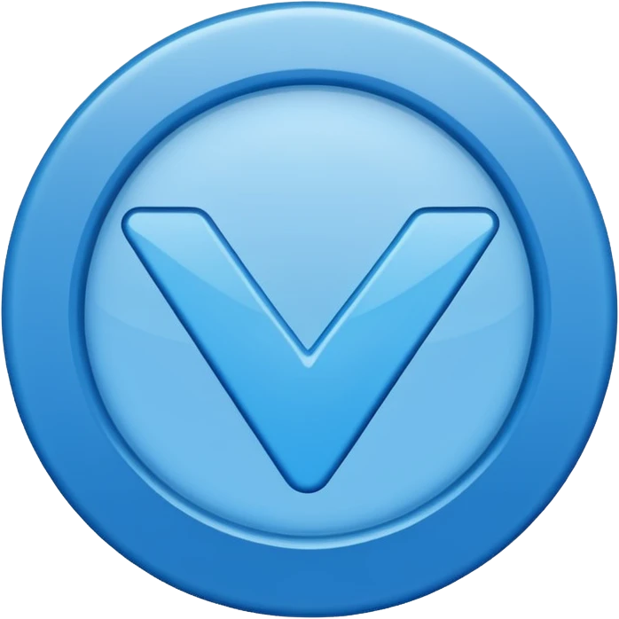 Una raya como ✔️ así pero azul y un círculo  así pero el ✔️ sea más grande emoji