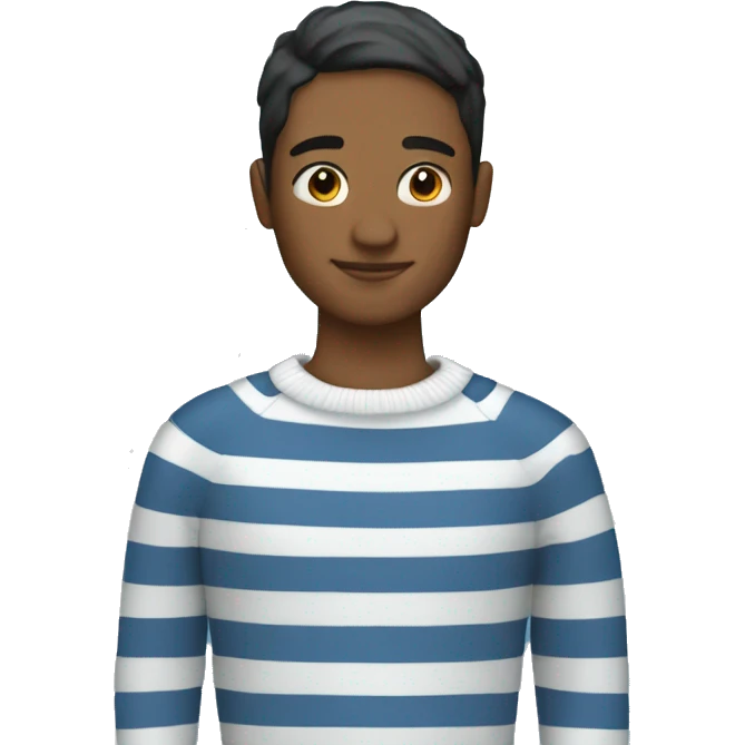 Blue and white striped sweater emoji