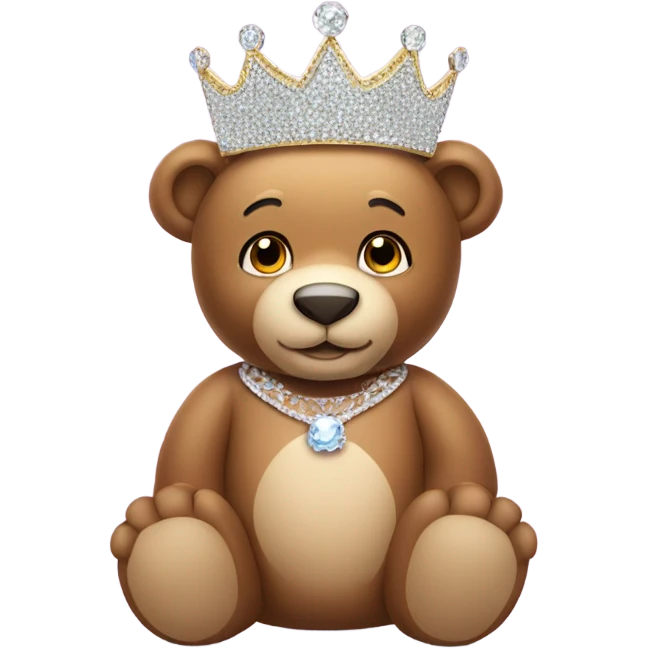 Teddy bear wearing tiara emoji