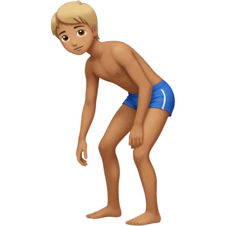 Bending down teen not wearing any clothing showing their full body emoji