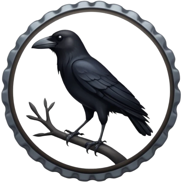 Crow on bottle cap, Street Wildlife. emoji